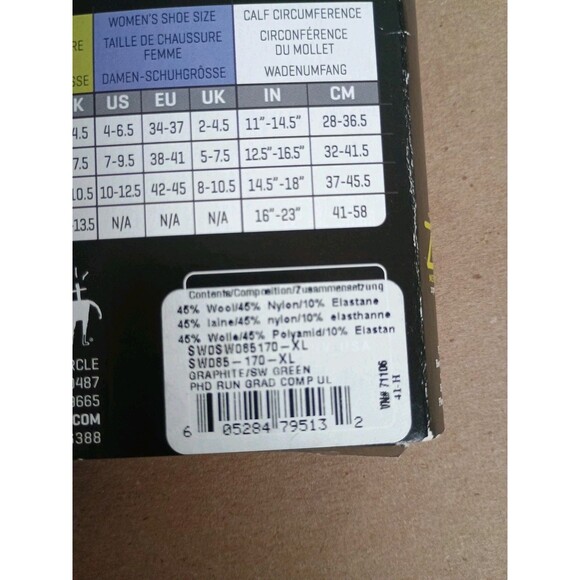 Smartwool Men's PhD Run Graduated Compression Ultra Light Socks Size xl - Picture 3 of 4